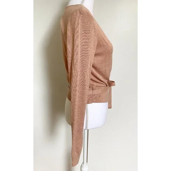 🩰 NWT Splendid Dana Wrap Sweater - Fitted Elegant Cotton Silk Blend 🩰 - Picture 10 of 13